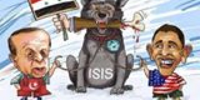 Karikatür: Siyonist Efendilerinin Köpekliğini Yapan IŞİD, Suriye’ye Saldırıyor