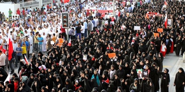 Bahreyn halkından İngiltere’ye protesto