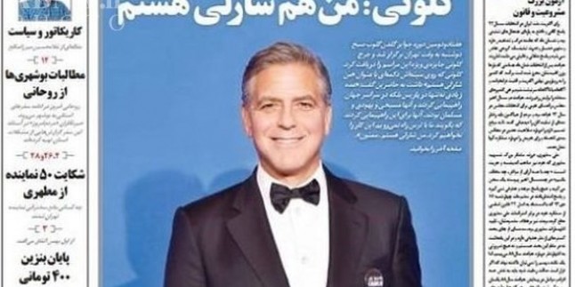 İran’da Clooney’nin “Ben Charlie Hebdo’yum” Sözlerini Manşetine Taşıyan Gazete Kapatıldı…