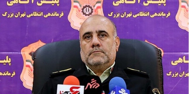 Tahran Polis Şefi General Hüseyin Rahimi: Tahran’da kamu düzenini bozanları yakaladık