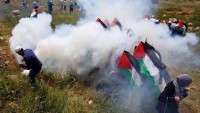 Siyonist güçler Batı Şeria’da Filistinli göstericilere saldırdı