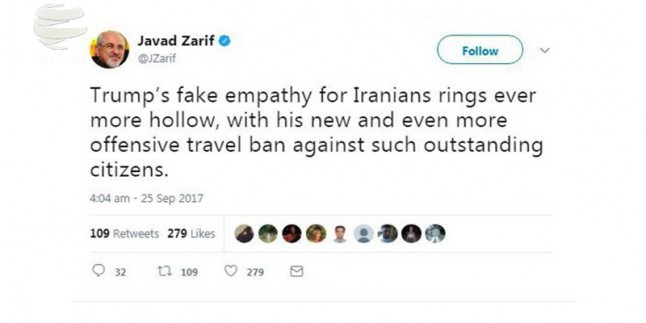 Cevad Zarif: Trump’ın İran halkına karşı destek açıklaması açık bir yalandır