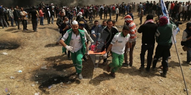 Siyonist İsrail Rejimi Gazze Sınırındaki Sağlık Çadırına Saldırdı: 1 Şehid 705 Yaralı