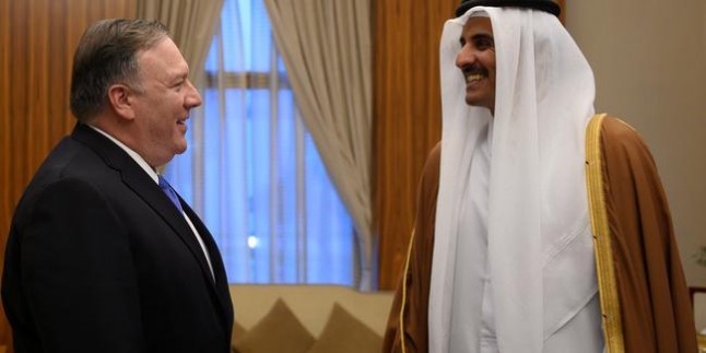 Katar Emiri Al sani, Pompeo ile bölgesel gelişmeleri görüştü