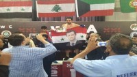 Suriyeli Milli Sporcu, Kazandığı Zaferin Ardından Beşar Esad ve Suriye Bayrağı Açtı