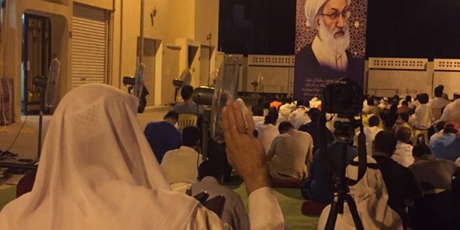 Bahreyn halkının Şeyh İsa Kasım’ın evi önündeki eylemleri sürüyor