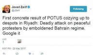 Cevad Zarif’ten Bahreyn rejimine sert tepki