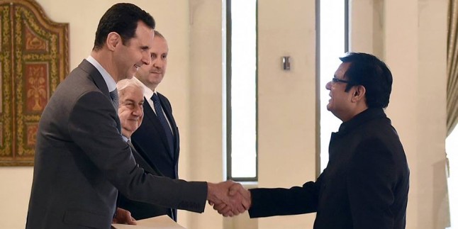 Suriye Cumhurbaşkanı Esad, Hindistan Büyükelçisinin güven mektubunu kabul etti