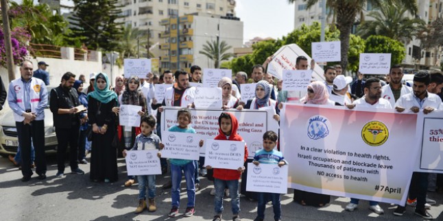 Gazze’de abluka karşıtı gösteri