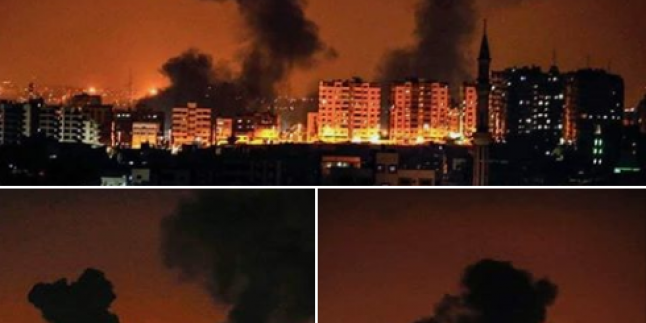 Siyonist İsrail Savaş Uçakları Gazze Şeridini Yoğun Bir Biçimde Bombaladı