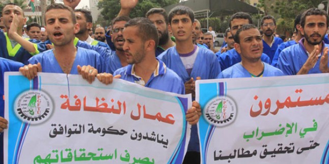Gazze’deki çalışanlar, bir günlük greve gitti