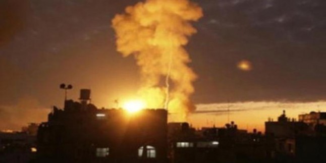 Siyonist savaş uçakları Gazze’yi bombaladı