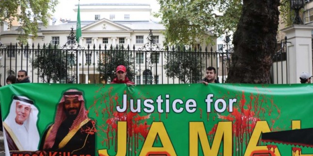 Londra’da Arabistan karşıtı gösteri yapıldı
