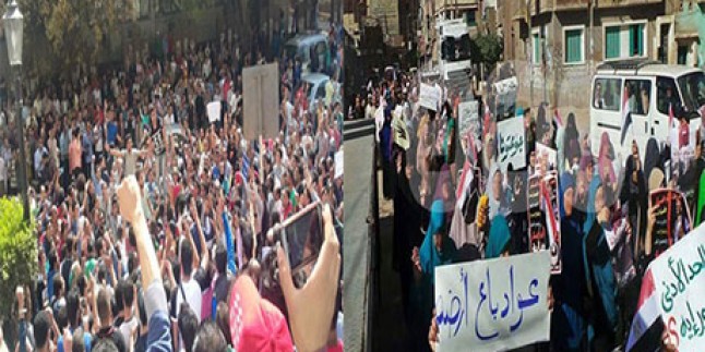Siyonist Mısır Rejimi, Mısır Halkı Tarafından Protesto Ediliyor