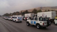 Gıda ürünleri yüklü 30 kamyon Halep’e gönderildi
