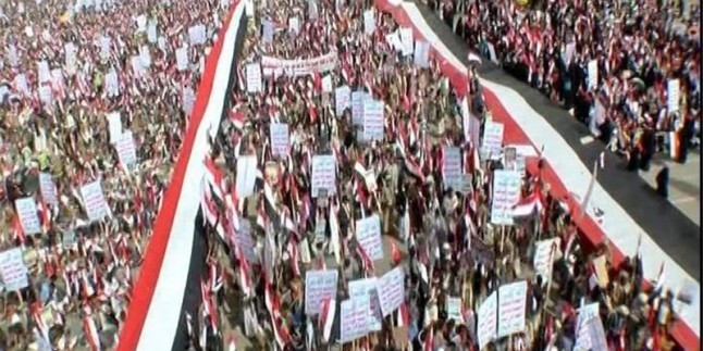 Yemen halkı başkent Sana’da milyonluk protesto gösterisi düzenledi